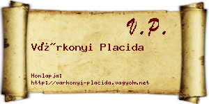 Várkonyi Placida névjegykártya